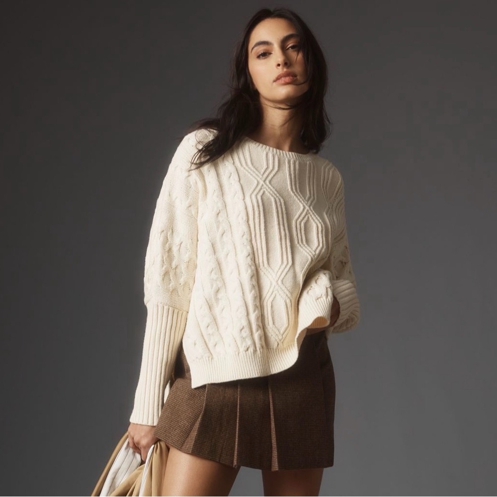 Maeve Mixed Pattern Cable Sweater